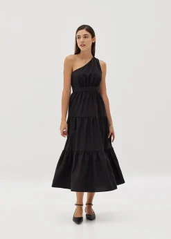 Arla Asymmetrical Tiered Maxi Dress