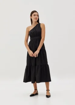 Arla Asymmetrical Tiered Maxi Dress