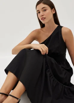 Arla Asymmetrical Tiered Maxi Dress