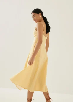 Arla Padded Tweed Fit & Flare Midi Dress