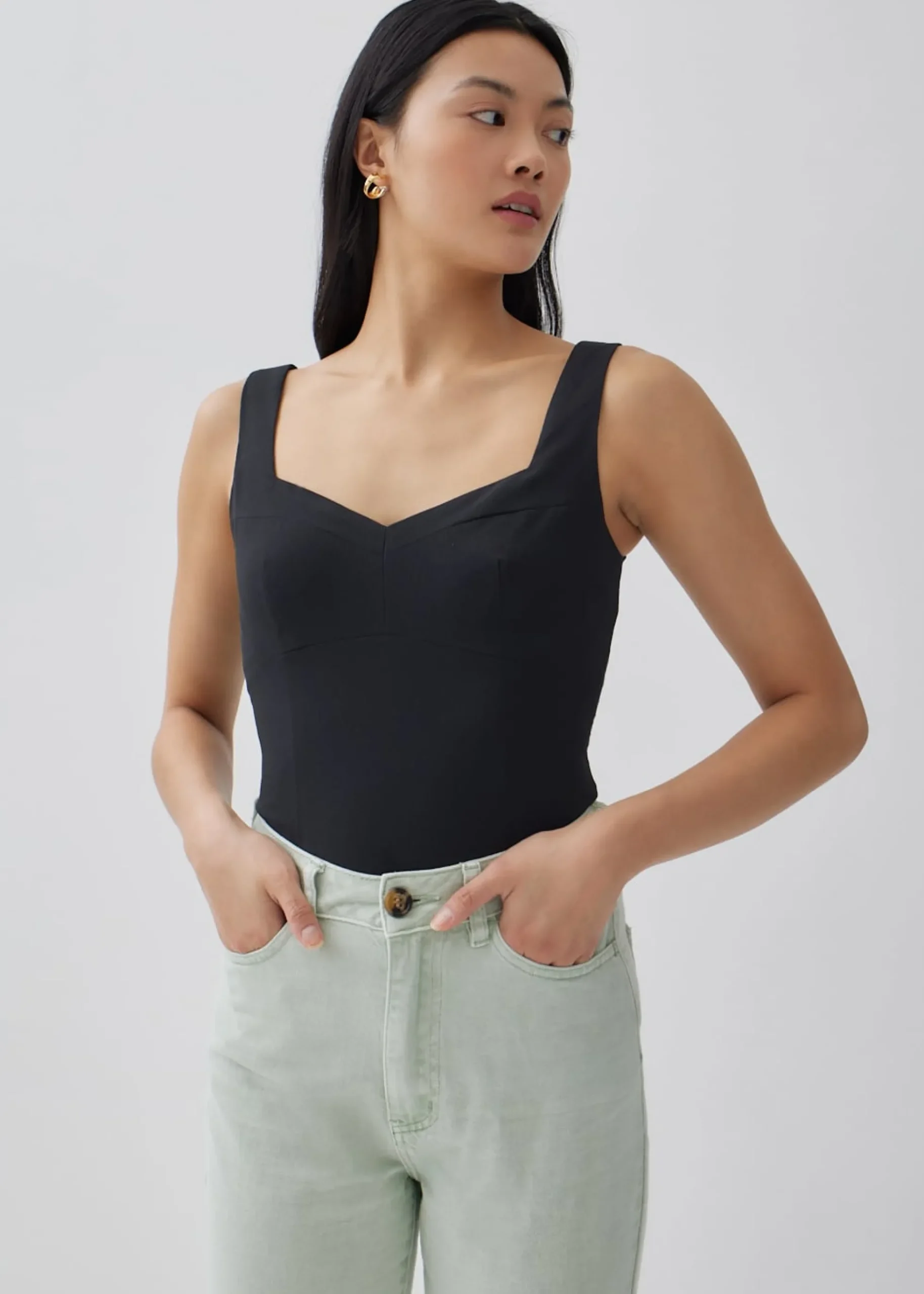 Arlene Textured Bustier Top