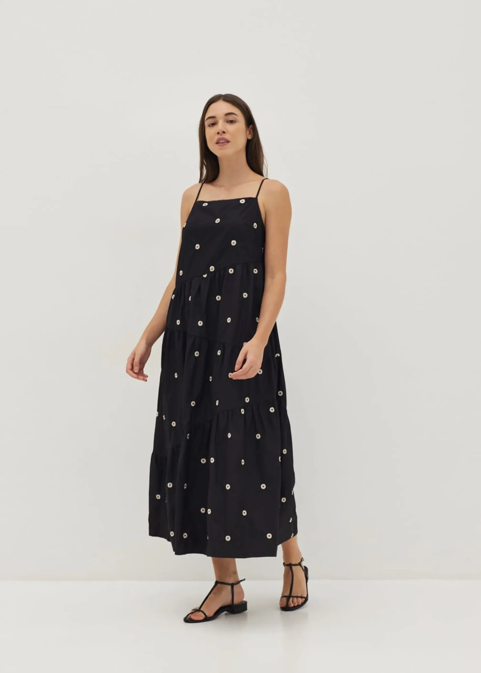 Arleth Embroidered Tiered Maxi Dress