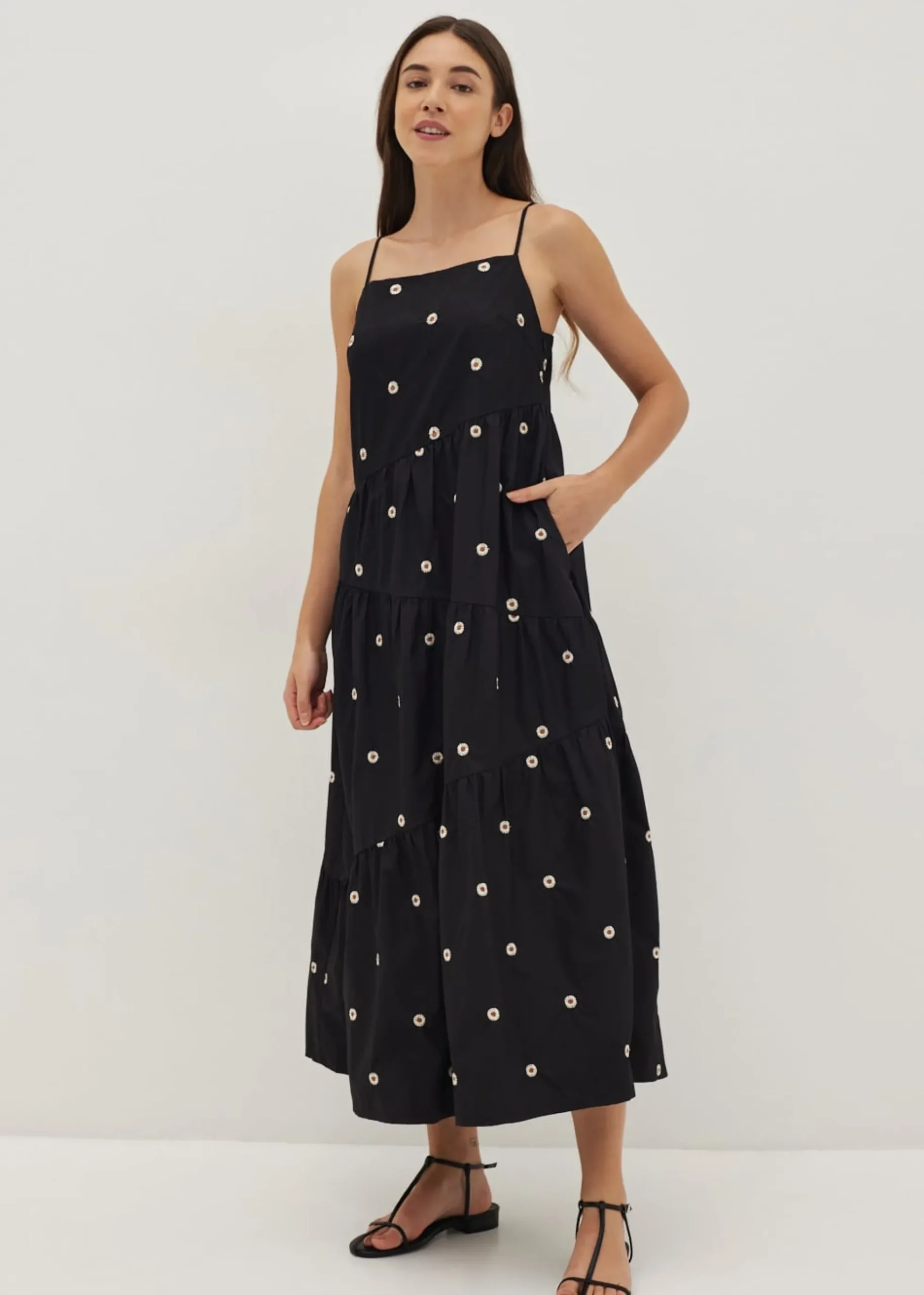 Arleth Embroidered Tiered Maxi Dress