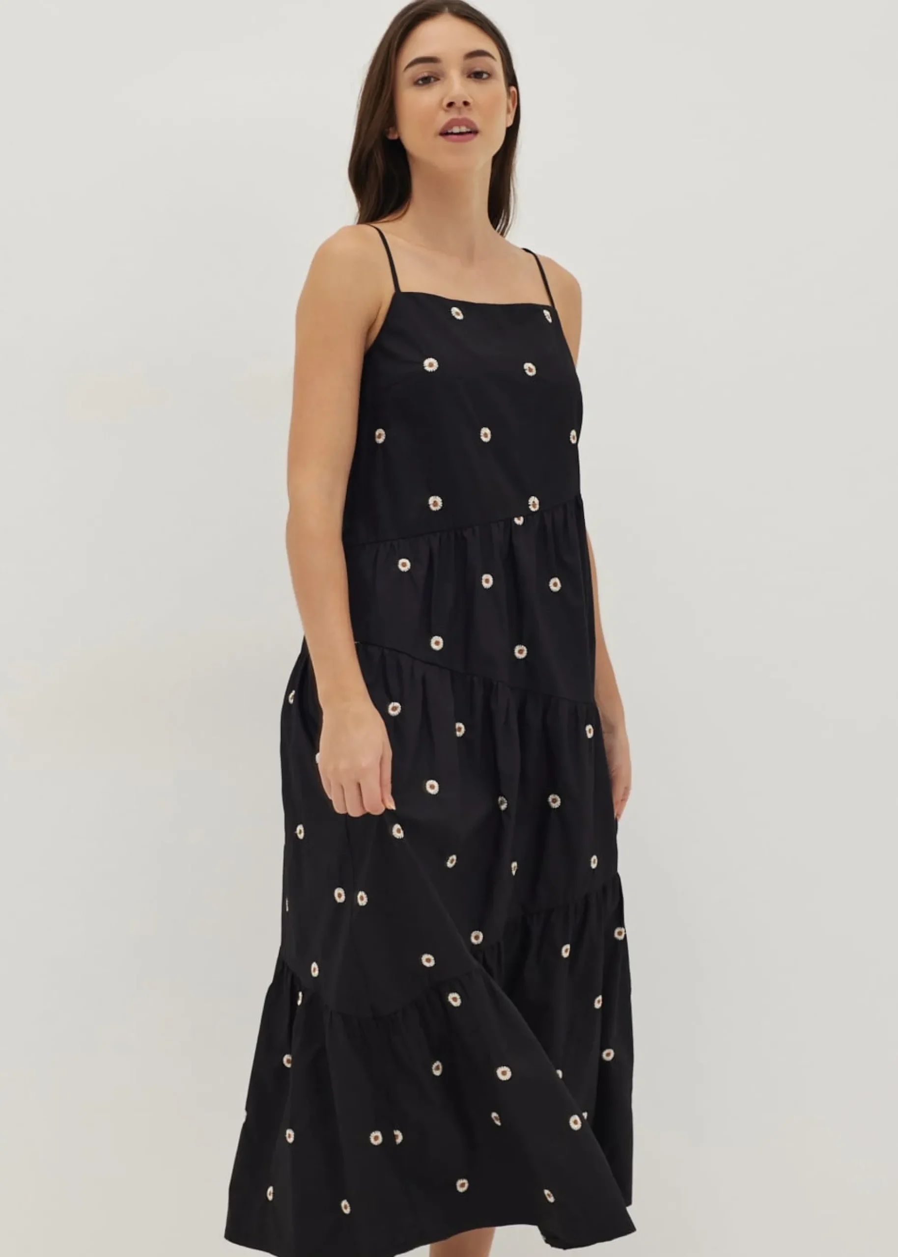 Arleth Embroidered Tiered Maxi Dress