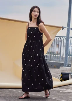 Arleth Embroidered Tiered Maxi Dress