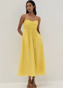 Arlette Pleat Fit & Flare Dress