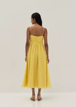 Arlette Pleat Fit & Flare Dress