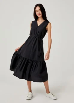 Arnelle Ruffle Hem Trapeze Dress