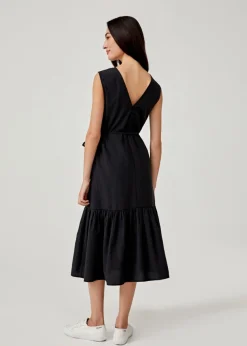 Arnelle Ruffle Hem Trapeze Dress