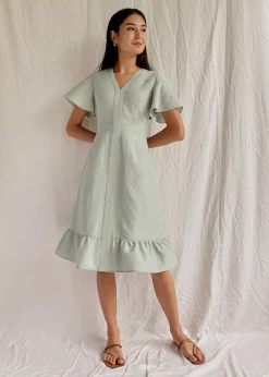 Ashlyn Ruffle Hem Midi Dress