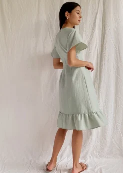 Ashlyn Ruffle Hem Midi Dress