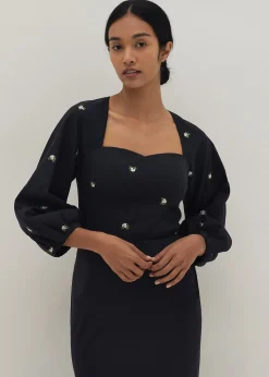 Aster Padded Embroidered Bustier Top