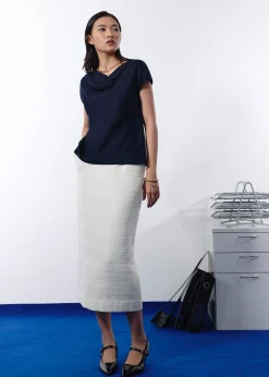 Atisha Multi-way Satin Cowl Neck Top