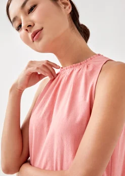 Audre Textured Trapeze Midi Dress
