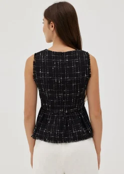 Audrie Tweed Peplum Top