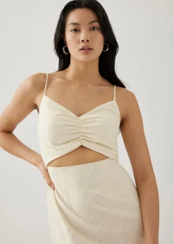 Audrina Padded Textured Column Midi Dress