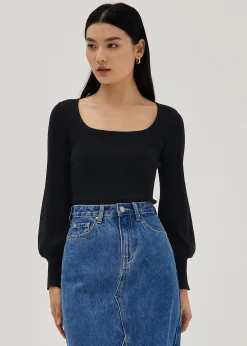 Austine Puff Sleeve Knit Top
