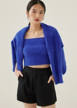 Avia Fuzzy Knit Crop Camisole Top