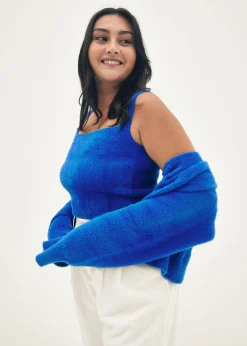 Avia Fuzzy Knit Crop Camisole Top
