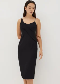 Ayesha Asymmetric Drape Front Column Dress