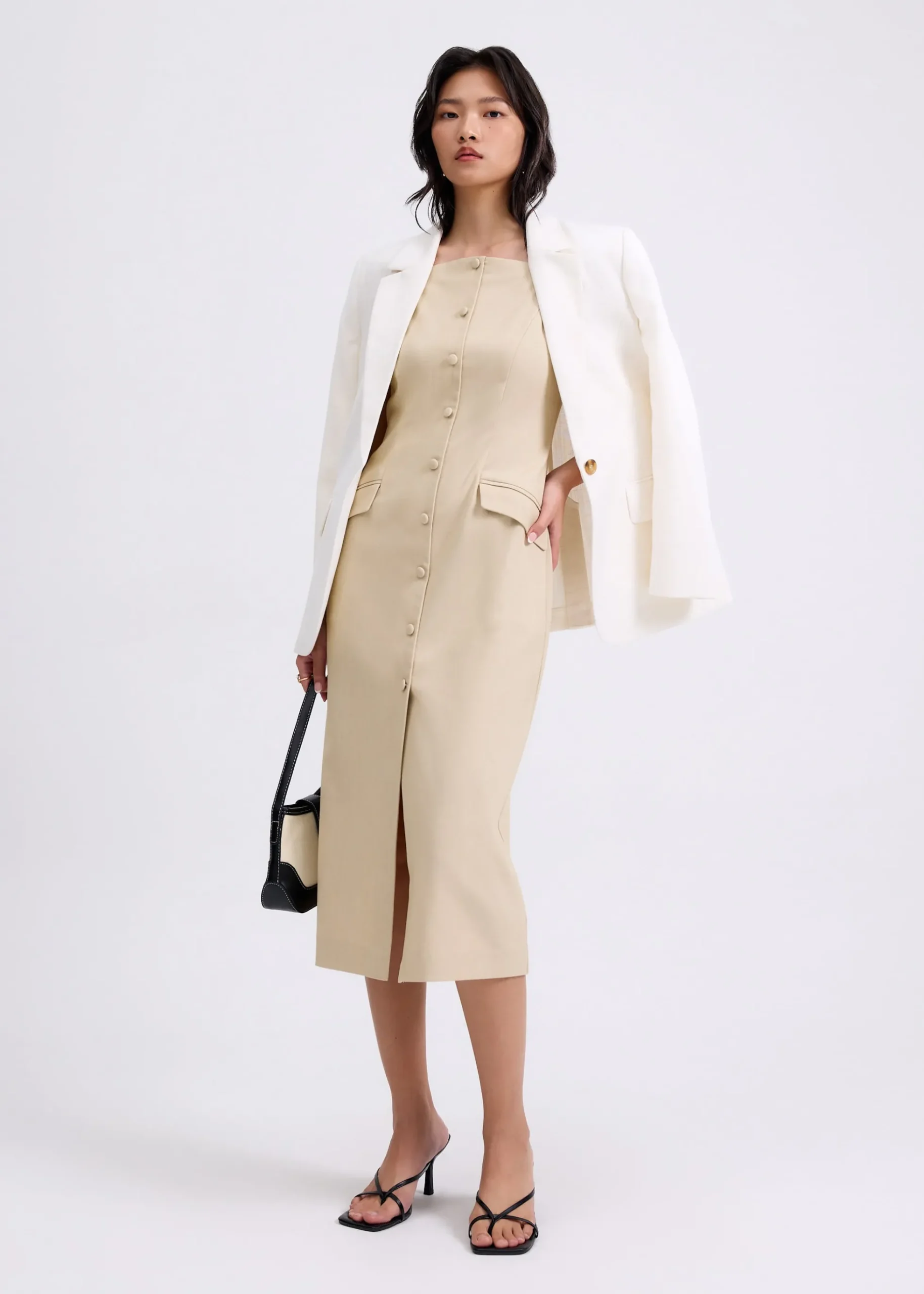 Azalea Straight Neck Column Midaxi Dress