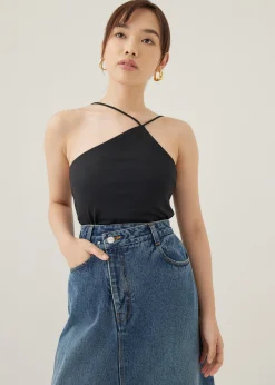 Babeth Padded Jersey Asymmetric Top