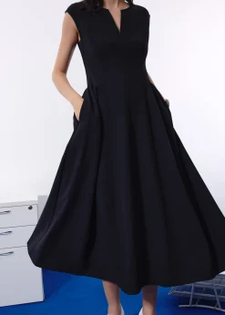 Becca Panelled Ruched Fit & Flare Midaxi Dress