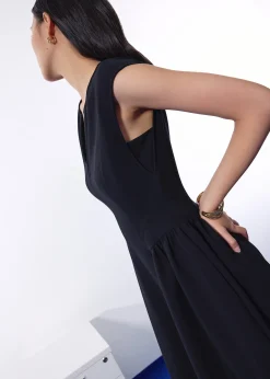 Becca Panelled Ruched Fit & Flare Midaxi Dress