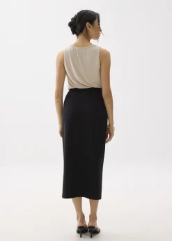 Belted Column Buckle Skirt