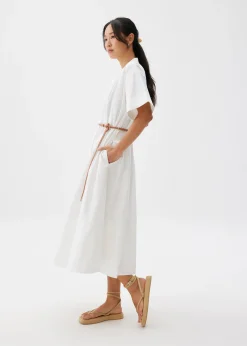 Belted Cotton Shirt Dress