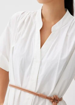 Belted Cotton Shirt Dress