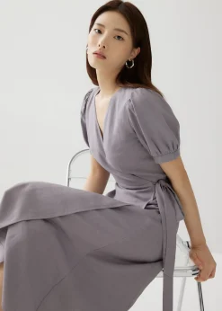 Berenice Linen Wrap Dress
