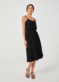 Bess Tie Back Textured Midi Dress