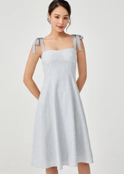 Betulia Gingham Padded Bustier Dress