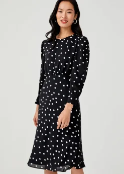 Blaise Midi Polka Dot Dress