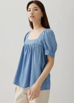 Blanche Chambray Babydoll Blouse