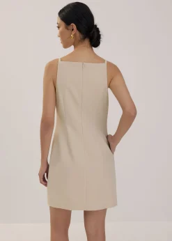 Boat Neck Shift Mini Dress