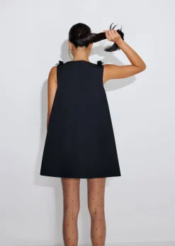 Boat Neck Swing Mini Dress