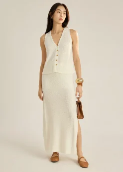 Boucle Knit Column Skirt