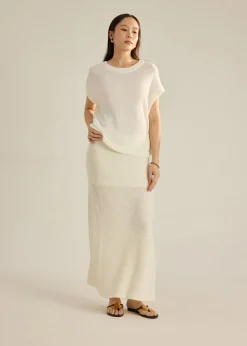 Boucle Knit Column Skirt