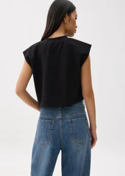 Boxy Front Zip Crop Top