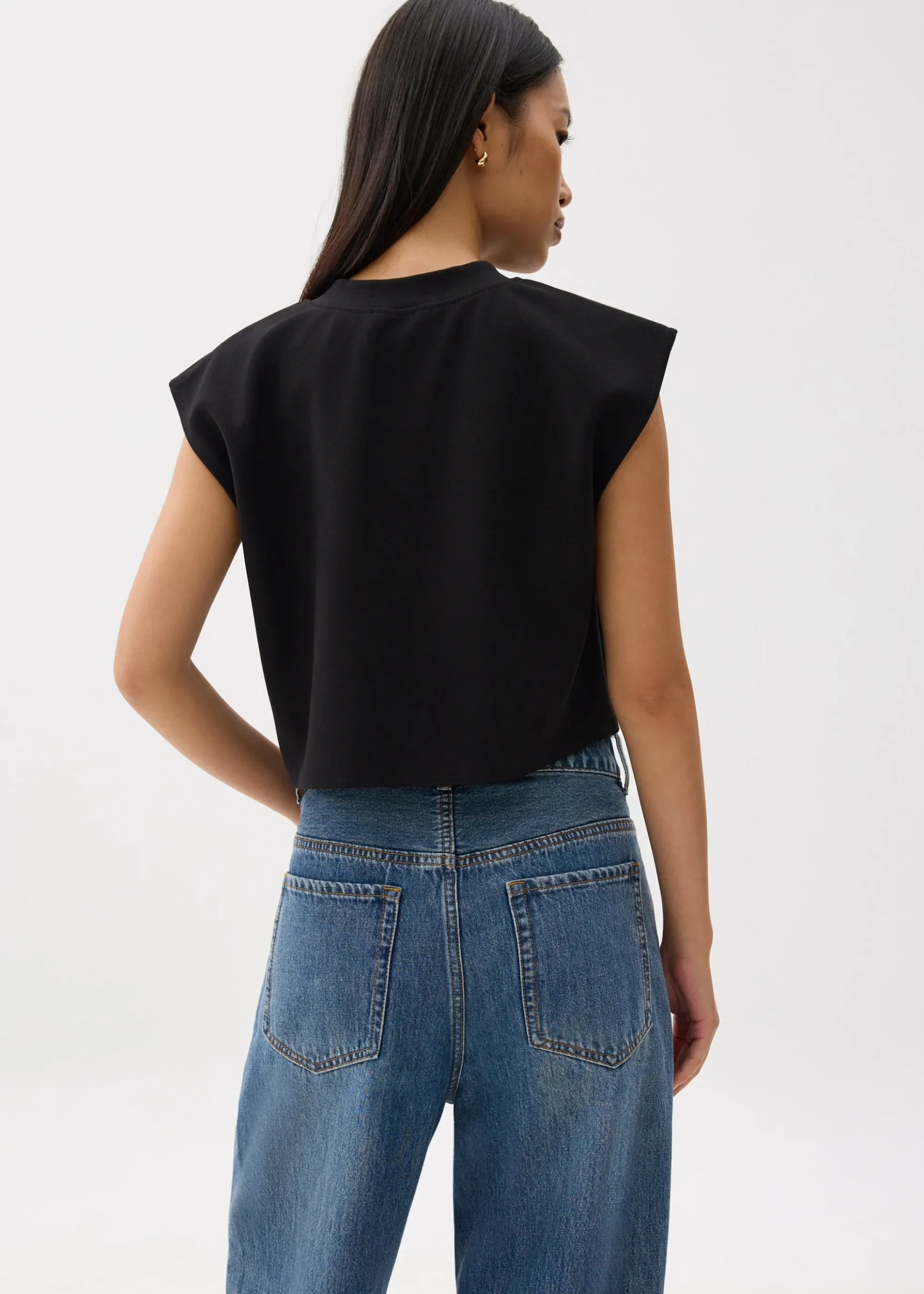 Boxy Front Zip Crop Top