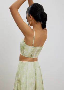 BraFree by LB Abstract Smocked Crop Top