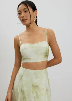 BraFree by LB Abstract Smocked Crop Top