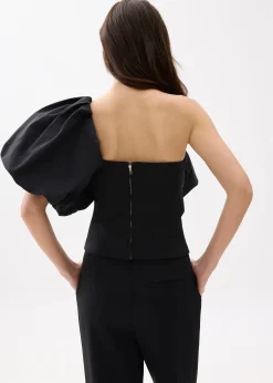 BraFree by LB Asymmetric Puff Sleeve Top
