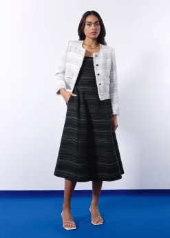 BraFree by LB Emma Multi-way Jacquard Tweed Fit & Flare Midaxi Dress