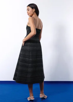 BraFree by LB Emma Multi-way Jacquard Tweed Fit & Flare Midaxi Dress