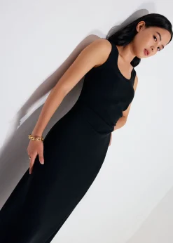 BraFree by LB Jersey Round Neck Column Midaxi Dress