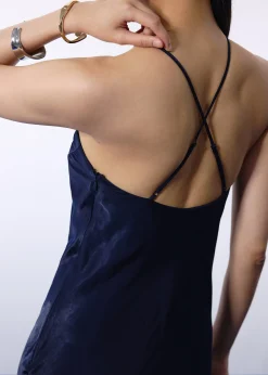 BraFree by LB Satin Halter Bias Cut Maxi Dress