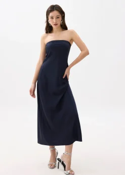 BraFree by LB Satin Tube Maxi Dress